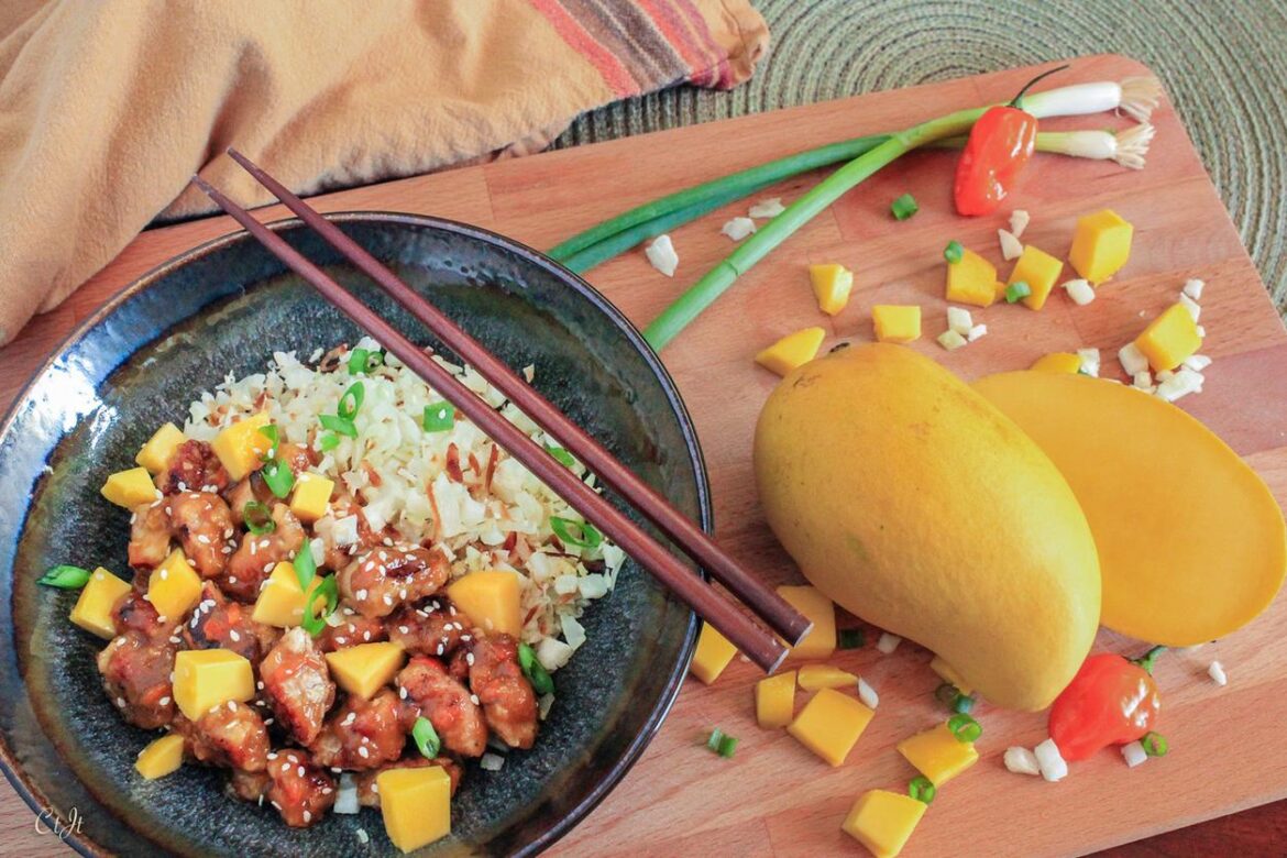 Mango-Orange-Habanero-Chicken-with-Coconut-Cauliflower-E2809CRiceE2809D